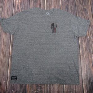 Howitzer Shirt Mens 2XL Gray Blessed Are The Peacemakers Skull Flag Graphic Tee